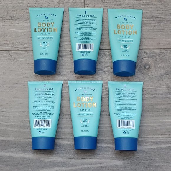 NWT Hand In Hand Body Lotion Mini Sea Salt Sweet Mint Eucalyptus, 2 Fl Oz - Picture 6 of 10